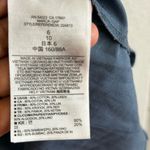 Gap  Blue White Print Linen Cotton Pleated Yoke Dress size‎ 6 Midi Snap Button Photo 1