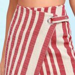 Free People Red stripped wrapped mini skirt Photo 0