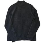 Charter Club Textured Mock Neck Pullover Black Sweater Cable Knit Cashmere Small Photo 1