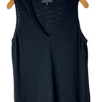 NakedCashmere Tank Top Women Small Black Cotton V Neck Sleeveless Preppy Gothic Photo 0