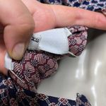 Maison Margiela navy red honeycomb pattern midi long sleeve silk dress sz XS Photo 9