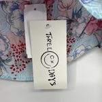 LF BRAND THREE DAYS LIGHT BLUE FLORAL CROPPED BELL SLEEVE WOVEN TOP MEDIUM Photo 4