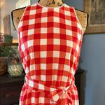 Ann Taylor Red Gingham Halter Midi Dress – Size S (NWT) Photo 3