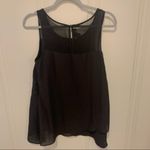 BCX  Black Ruffle Layer Hem Chiffon Sleeveless Top Photo 3
