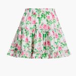Hill House  The Paz Skirt In Pink Roses Linen Photo 1