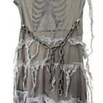Women’s Halloween Costume Zombie Skeleton Dress w/ Chain Belt Size S 4 Photo 1