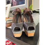 Marni Peep Toe Mary Jane Platform Pump Gray Brown Womens Size 7 Photo 3