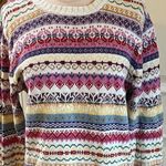 Mountain Lake Vintage Colorful Nordic Fair Isle Cotton Sweater Photo 1