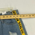 Denim High Waist Jean Shorts Light Wash Yellow Stripe Womans M Blue Size M Photo 2