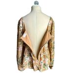 Altar'd State Altar’d State Long Sleeve Gold Camel Square Neckline Floral Blouse Size Medium Photo 6