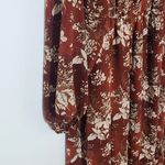 BloomChic Brown Leaf Print Midi Dress Size 26 Fall Wedding Guest Dress Photo 3