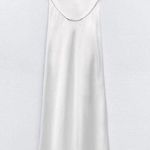 ZARA dress maxi white lingerie inspired satin effect wedding party Photo 7