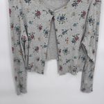 Coldwater Creek Vintage Y2K Cardigan Womens Medium Gray Floral Ribbed Grunge Photo 3