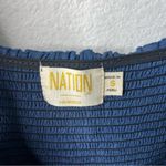 Nation Ltd  Navy Blue Smocked Midi Dress Sleeveless Ruffle Womens Size S Photo 4