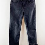 frame denim Le High Straight Feather Hem Cropped Jeans Ludlow Black 26 / 2 Photo 4
