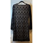 White House | Black Market Tacera Lace Overlay Sheath Dress Long Sleeve Lined Knee Length Womens Medium # Photo 2