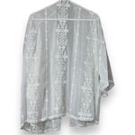 Forever 21  Women’s size large ivory cover up sheer floral short sleeve pre loved Photo 6