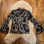 JS Collections  Zip Front Blouse Size 4 Petite Mesh Floral Flare Sleeve Long Slev Photo 5