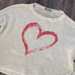 Wooden Ships  Cream Heart Sweater S/M Photo 1