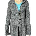 Carolyn Taylor Womens Cardigan Sweater Hooded Oversized Button Closure Medium Photo 0