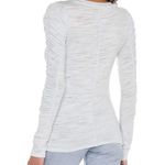 Free People Natasha Light Blue Ruched Long Sleeve Tee Photo 2