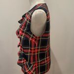 J.Crew  Ruffle Front Plaid Sleeveless Blouse – Tartan Holiday Classic Size 6 Photo 5