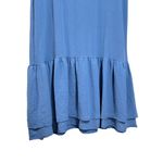 Beeson River Maxi Dress NWT Women's Large Lagenlook Ruffle Drop Waist Blue Photo 2