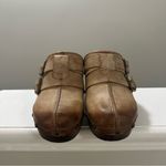 Ariat Wooden Mules Clogs Women Sz 8 B Brown Leather Buckle Accent Western Shoes Photo 2