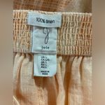 Joie  Pastel Melon Orange Retro Floral 100% Linen Wide Leg T Crop Pants L Photo 7