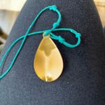 HANDMADE NECKACE COPPER TEAL 13” TOTAL LENGTH WITH PENDENT CORDED ROPE 11.5” Blue Photo 4