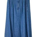 Lauren Ralph Lauren Vintage Denim Maxi Skirt Pockets A Line Size 4 Blue Photo 0