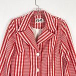 Vintage Charlotta California Glazier Blazer Jacket Red White Candy Stripe 1170‎ Size M Photo 2