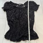 Ny Collection  Sheer Black Lace Shirt Size Medium Photo 4