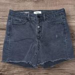 Sonoma Women’s Faded Black Denim Cut Off Jean Fly Button Shorts Sz 8 Grunge Photo 0