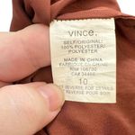 Vince  Top Cowl Neck Collared‎ Satin 3/4 Sleeves Rustic Brown Blouse Size 10 Photo 10