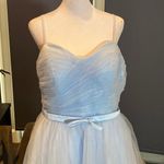 Women’s Tea Length Blue Prom Party Dress Corset Back Sweetheart Neckline Size 14 Photo 1