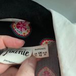 Joanie Pearl Button Collar Folk Heart Black Midi Dress 12 Femme Romantic Granny Size 8 Photo 4