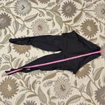 Aerie AE Swimsuit One Piece Long Black Plunge Shoulder Ties L Large Photo 3