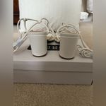 Bamboo White Strappy Block Heel Sandals Photo 3