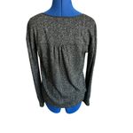Sanctuary  Black/Silver Knit V-Neck Sweater Womens Size S Metallic V-Neck Stretch Photo 1