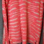 525 America  Pink Pink Open Knit Sleeve Wool Blend Crewneck Sweater Size Small Photo 3