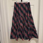 J.Crew  Tiered Maxi Skirt in Black Stewart Tartan Taffeta - Size Large Photo 2