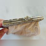 Clutch Moni Couture mini bag Cream with gun metal hardware crystal accents NYE Silver Photo 1