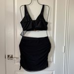 BMJL High Waisted Retro Swimsuit Set Skirt Tummy Control Mesh Sarong Wraps L NWT Black Size L Photo 3