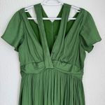 Anthropologie Deep V-Neck Vibrant Green Mini Dress Cocktail Size 4 Photo 4