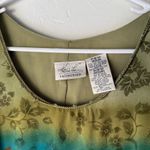 Kathie Lee Collection 90s Sleeveless Floral Dress M Green Blue Ombre Vintage Photo 4