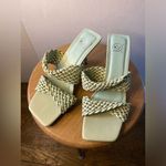 Minty Green Double Braided Strap Kitten Heels Womens Size 6 Photo 0