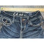 LA Idol Jeans Womens Size 1 TALL Dark Wash Bling Low Rise Bootcut Denim Y2K Stud Blue Photo 7