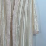 Vintage 80s Nylon Anthony Richards Long Lightweight Cream Robe with Pockets Larg Tan Size L Photo 2