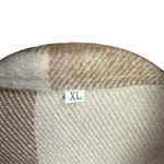 Oversized Flannel Sleeveless Shacket Vest with Pockets Tan Size XL Photo 1